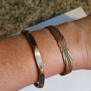 Solid Copper Cuff Bracelets Set